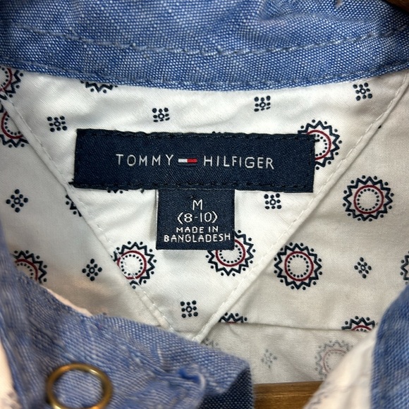 Tommy Hilfiger Boy's Button Down Long Sleeve Dress Shirt Size 8-10 Cotton Preppy - Picture 5 of 7